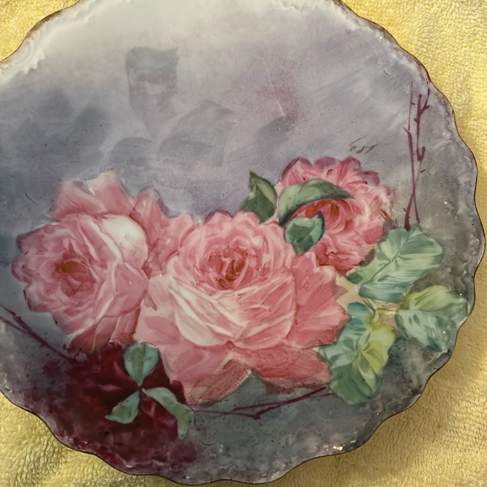 Finish plate hand painted Limoges by a French manufacturer